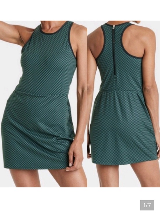 all in motion Dresses & Skirts - all in motion Teal Checkered Sleeveless Athletic Dress with Shorts L